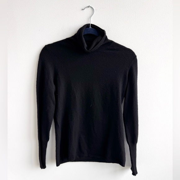 White + Warren Cashmere Black Turtleneck - Picture 2 of 4